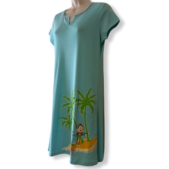 MUDD LIGHT BLUE GRAPHIC FUNNY NIGHT GOWN - Picture 2 of 5